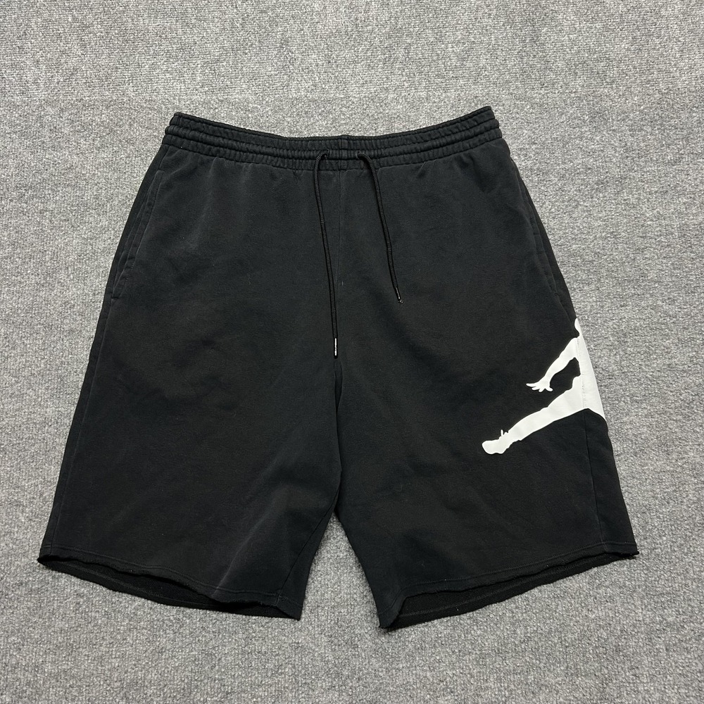 Jordan Sweat Shorts Mens Large Black French Terry Jumpman Logo Gym